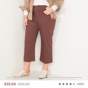 Wide leg cropped pants